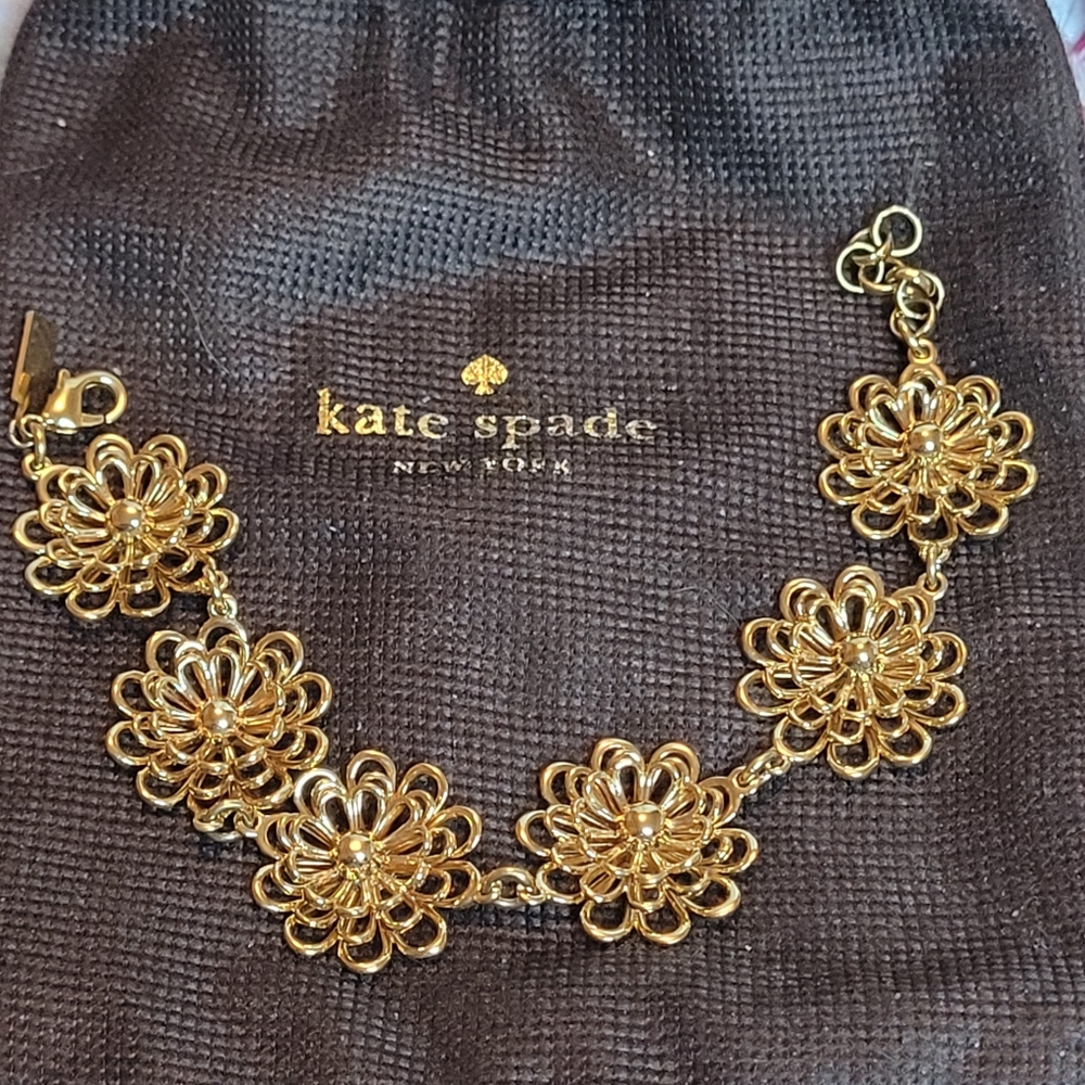 KATE SPADE NEW YORK Flower Station Bracelet Gold Plating over Brass